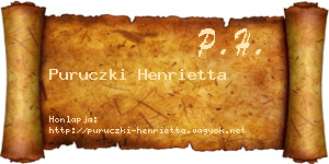Puruczki Henrietta névjegykártya