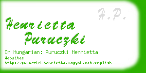 henrietta puruczki business card